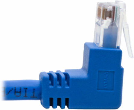 Cat6 Gigabit Ethernet Cable, 3 ft, Up/Down-Angle RJ45, UTP, 1 Gbps