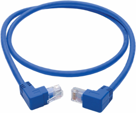 Cat6 Gigabit Ethernet Cable, 3 ft, Up/Down-Angle RJ45, UTP, 1 Gbps