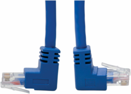 Cat6 Gigabit Ethernet Cable, 3 ft, Up/Down-Angle RJ45, UTP, 1 Gbps
