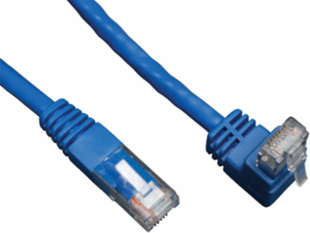 Cat6 Gigabit Molded UTP Ethernet Cable 3 ft, Blue, Up Angle RJ45 M Connector