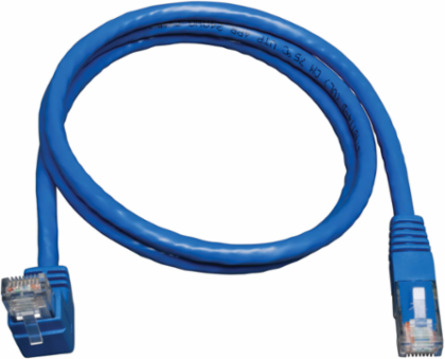 Cat6 Gigabit Molded UTP Ethernet Cable 3 ft, Blue, Up Angle RJ45 M Connector