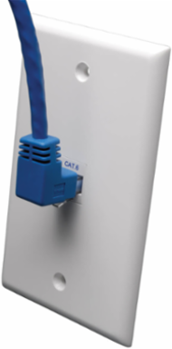 Cat6 Gigabit Molded UTP Ethernet Cable 3 ft, Blue, Up Angle RJ45 M Connector
