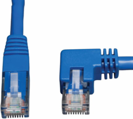 Right-Angle Cat6 Gigabit Ethernet Cable, 5 ft, Blue, UTP, Stranded