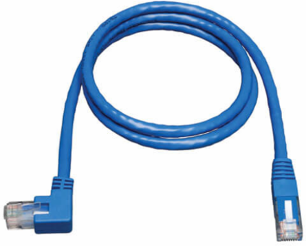 Left Angle Cat6 Gigabit UTP Ethernet Cable, Blue, 10 ft.