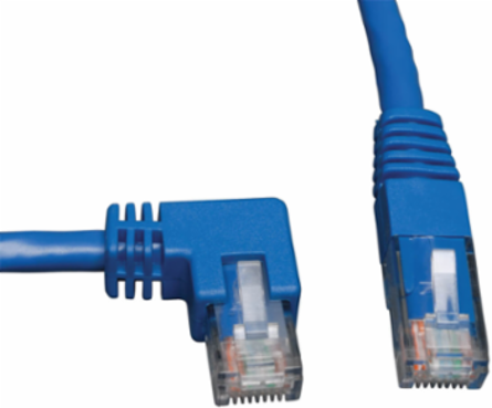Left Angle Cat6 Gigabit UTP Ethernet Cable, Blue, 10 ft.