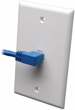 Left Angle Cat6 Gigabit UTP Ethernet Cable, Blue, 10 ft.