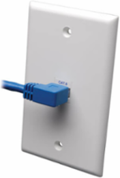 Left Angle Cat6 Gigabit UTP Ethernet Cable, Blue, 10 ft.