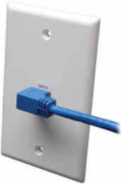 Cat6 Gigabit Right-Angle Ethernet Cable, 10 ft., UTP, Blue