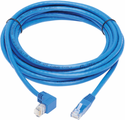 Cat6 Gigabit Ethernet Cable 15 ft. Blue, 1 Gbps, Down-Angle RJ45 Connector