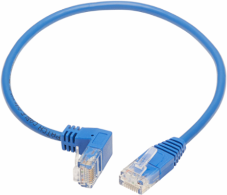 Cat6 Gigabit Slim UTP Ethernet Cable, Down-Angle RJ45, 1 ft., 1Gbps