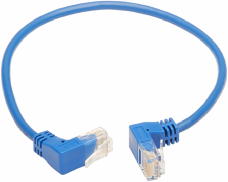 Up/Down-Angle Cat6 Gigabit Ethernet Cable, 1 ft, Blue, 1 Gbps