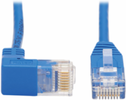 Cat6 Gigabit Ethernet Cable 2 ft, Blue, Down-Angle RJ45 M to M, 1 Gbps