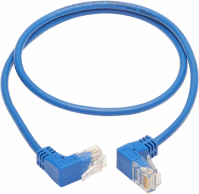 3 Ft. Up/Down-Angle Cat6 Gigabit Ethernet Cable, UTP, Blue, 1 Gbps