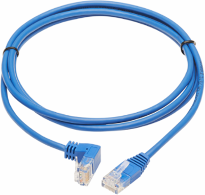 Down-Angle Cat6 Gigabit Ethernet Cable, 5 ft, 1 Gbps, Blue