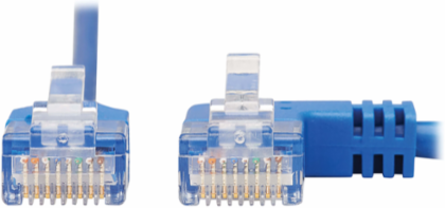 Right-Angle Cat6 Gigabit Ethernet Cable, 5 ft, UTP, 1 Gbps, Blue