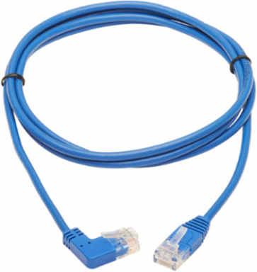 Right-Angle Cat6 Gigabit Ethernet Cable, 5 ft, UTP, 1 Gbps, Blue