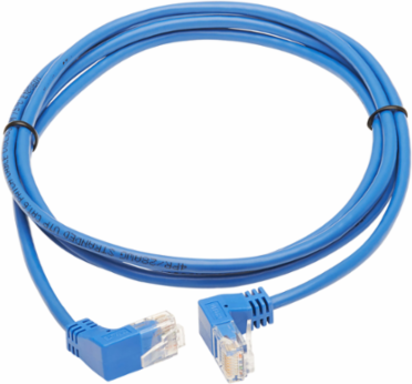 Up/Down-Angle Cat6 Gigabit Slim UTP Ethernet Cable, 5 Ft, Blue, 1Gbps