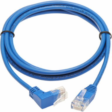 Up-Angle Cat6 Gigabit Molded Slim UTP Ethernet Cable, 7 ft, 1 Gbps, Blue