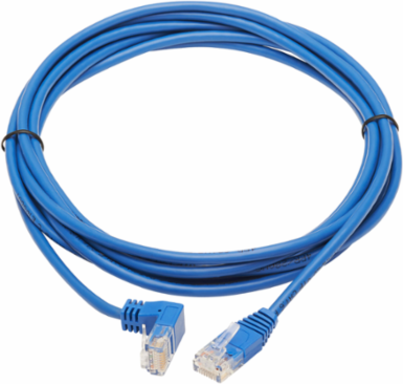 Cat6 10 ft. Down-Angle Gigabit Ethernet Cable, UTP, Blue, 1 Gbps