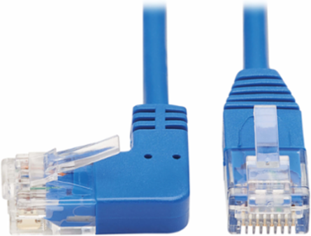 Left-Angle Cat6 Gigabit Ethernet Cable, Blue, 15 ft., 1 Gbps