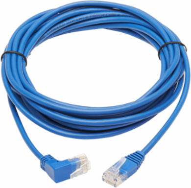 Up-Angle Cat6 Gigabit Ethernet Cable, 20 ft, Blue, 1 Gbps, 28 AWG