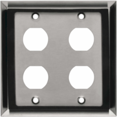 4 Port Double Gang Faceplate, Stainless Steel, IP44, Lifetime Warranty