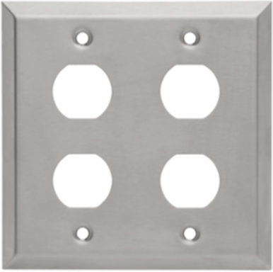 4 Port Double Gang Faceplate, Stainless Steel, IP44, Lifetime Warranty