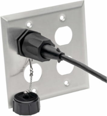 4 Port Double Gang Faceplate, Stainless Steel, IP44, Lifetime Warranty