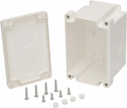 Waterproof Electrical Junction Box, Surface Mount, Single Gang, IP68, White