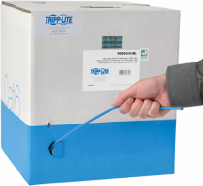 Cat6 Gigabit Bulk 1000 ft 24 AWG Stranded UTP Cable, Blue, CMR