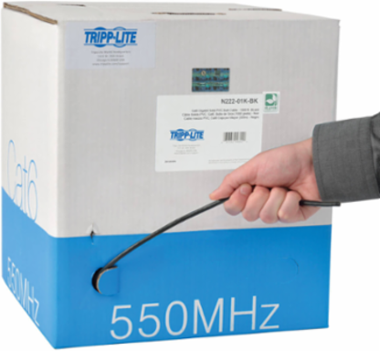 Cat6 Gigabit Bulk PVC Cable 1000 ft, 23 AWG, 1 Gbps, CMR Rated