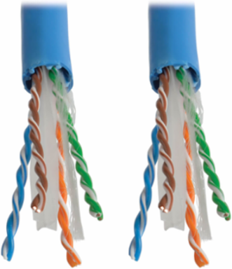 Cat6 Gigabit Bulk UTP Solid PVC Cable 1000 ft., Blue, CMR, 1Gbps