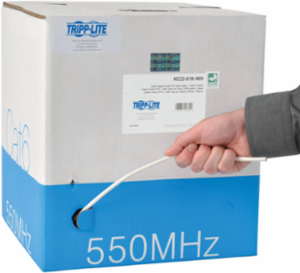 Cat6 Gigabit Bulk UTP Cable 1000 ft, 23 AWG, CMR-Rated, White