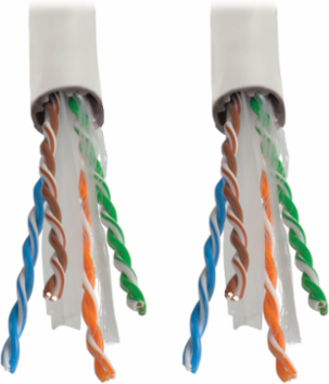 Cat6 Gigabit Bulk UTP Cable 1000 ft, 23 AWG, CMR-Rated, White