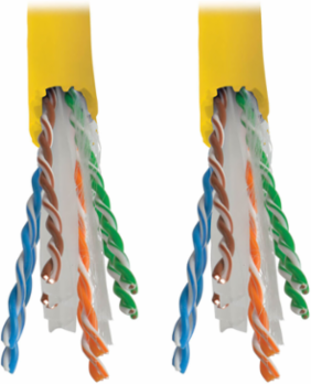 Cat6 Gigabit Bulk Solid-Core PVC Cable 1000 ft, 23 AWG, 550 MHz, Yellow