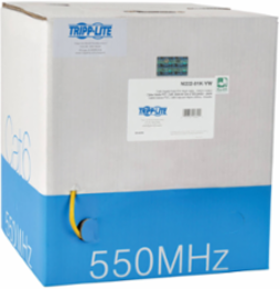 Cat6 Gigabit Bulk Solid-Core PVC Cable 1000 ft, 23 AWG, 550 MHz, Yellow