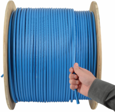 Cat6a 10G Bulk 1000 ft Solid-Core UTP Cable, Blue, CMR Rated, 23 AWG