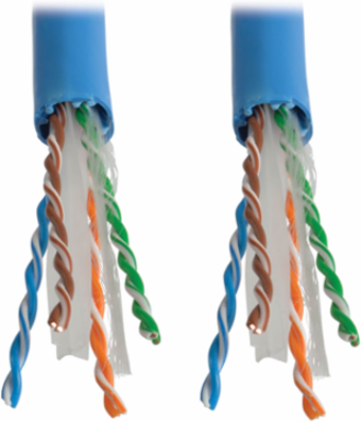 Cat6a 10G Bulk 1000 ft Solid-Core UTP Cable, Blue, CMR Rated, 23 AWG