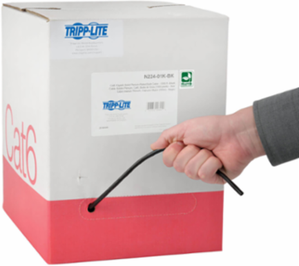 Cat6 Gigabit Plenum-Rated CMP Cable, 1000 ft, 23 AWG, UTP, 1 Gbps