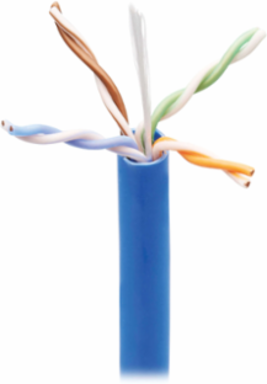 Cat6 Ethernet Cable 1000 ft, 100W PoE, 23 AWG, CMP-LP5 Plenum, Blue