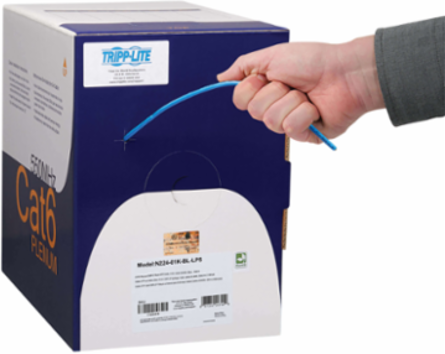Cat6 Ethernet Cable 1000 ft, 100W PoE, 23 AWG, CMP-LP5 Plenum, Blue