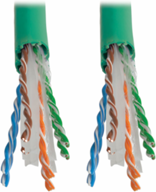 1000 ft Cat6 Gigabit Solid-Core Plenum-Rated UTP Cable, Green, 550 MHz/1 Gbps