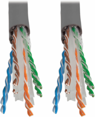 Cat6 Gigabit Solid Plenum Cable, UTP, 1000 ft, 1 Gbps, Gray