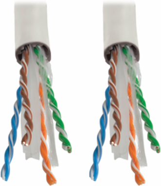 Cat6 Gigabit Solid-Core CMP Plenum Cable, 1000 ft., 23 AWG, UTP, White