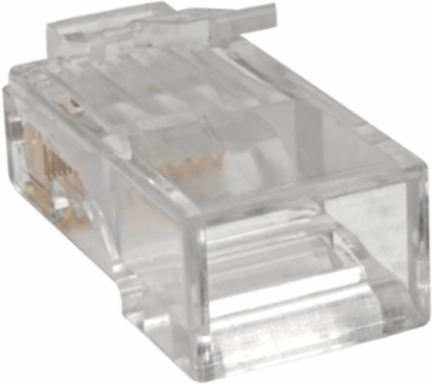 Cat6 RJ45 Modular Plug 4-Pair, 100 Pack, Gold-Plated Contacts