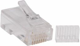 Cat6 RJ45 Modular Connector Plug, 100-Pack with Load Bar, 50 Micron Gold Contacts