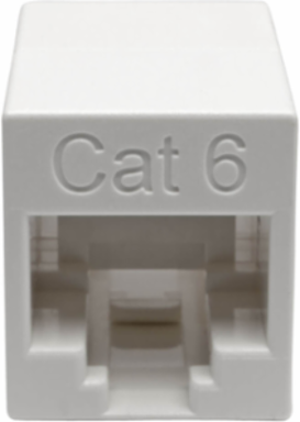 Cat6 Straight-Through Modular Coupler RJ45 F/F, White, UL-Listed