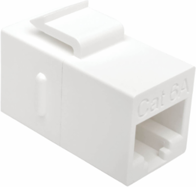 Cat6a Straight-Through Modular Coupler, TAA Compliant, RJ45 F/F, White