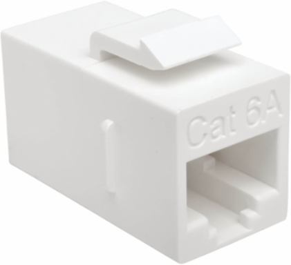 Cat6a Straight-Through Modular Coupler, TAA Compliant, RJ45 F/F, White