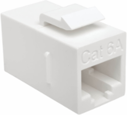 Cat6a Straight-Through Modular Coupler, TAA Compliant, RJ45 F/F, White